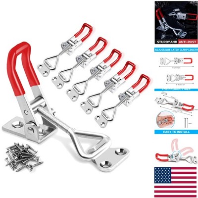 6 Pack Adjustable Heavy Duty Toggle Latch Clamps - 330lbs Capacity, Zinc-Plated