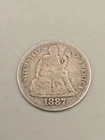 1887 Seated Liberty Silver Dime - Philadelphia Mint
