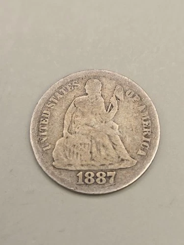 1887 Seated Liberty Silver Dime - Philadelphia Mint