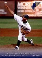 2013 Tri-City Dust Devils Grandstand #25 Antonio Senzatela Valencia Venezuela VZ