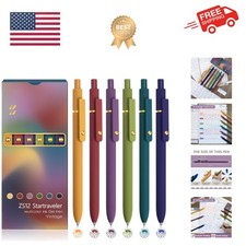 6 Pcs Color Pens for Journaling 0.5mm Fine Point Colored Gel Ink Pen, Smooth ...