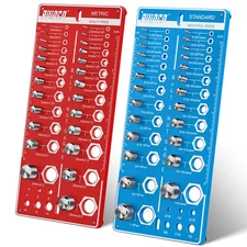 62 Nut and Bolt Thread Checker Standard and Metric, Bolt Size and Thread Gaug...