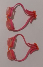 Lunettes de natation paire rose et orange en silicone, taille unique x 2