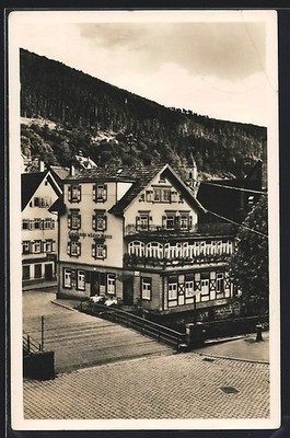 AK Wildbad i. Schwarzwald, Das Gasthaus wilder Mann v. Christ. Raisch 1941 