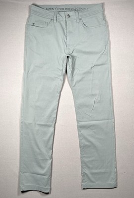 Prana Brion Zion Stretch Outdoor Ash Blue Green Slim Fit Pants -Men Size 32 X 32