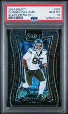 2024 Panini Select #369 Quinnen Williams Black Prizm 1/1 PSA 10