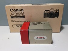 Canon AE-1 Program 35mm SLR Camera Kit FD 50mm f1.8 Lens Speedlite 188A Look