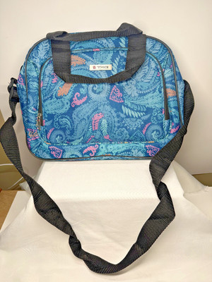 Tag Luggage Suitcase Sleeve Blue Paisley shoulder bag Small Carry On