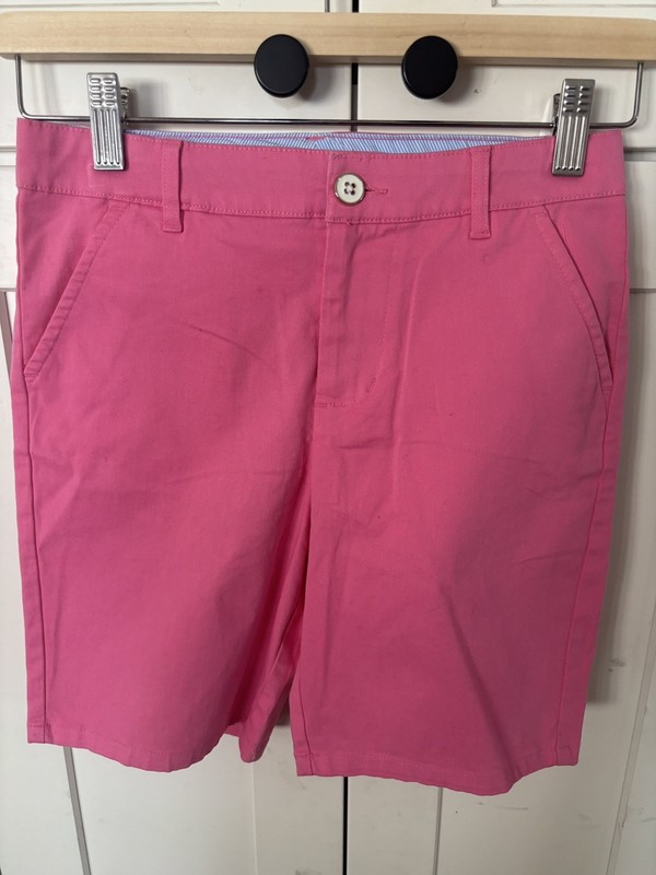 Crown and Ivy Kids Girls Twill Global Pink Shorts Stretch Adjustable Waist Sz 8