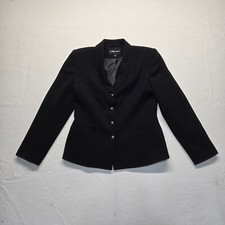 Sag Harbor Siut Black Pockets Button Up Blazer Jacket Adult Women's Size 12