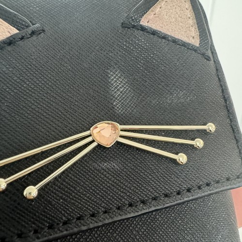 Kate Spade Kitten Cat Phone Bag Black Whiskers Cross Body See Pics For Cond. - Picture 3 of 12