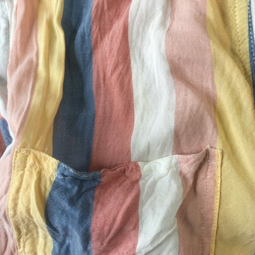 Velvet Heart ShirtsWomens Extra Large Blue White Pink Y2K Flowy Striped high low - Picture 3 of 8