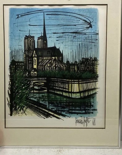 Bernard Buffet Notre Dame de Paris Original Lithograph Signed in the Plate COA - Picture 2 of 16