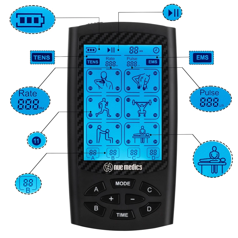 Tens Unit Muscle Stimulator 4 Independents Channels Electro Pain Relief Therapy - Image 4 of 4