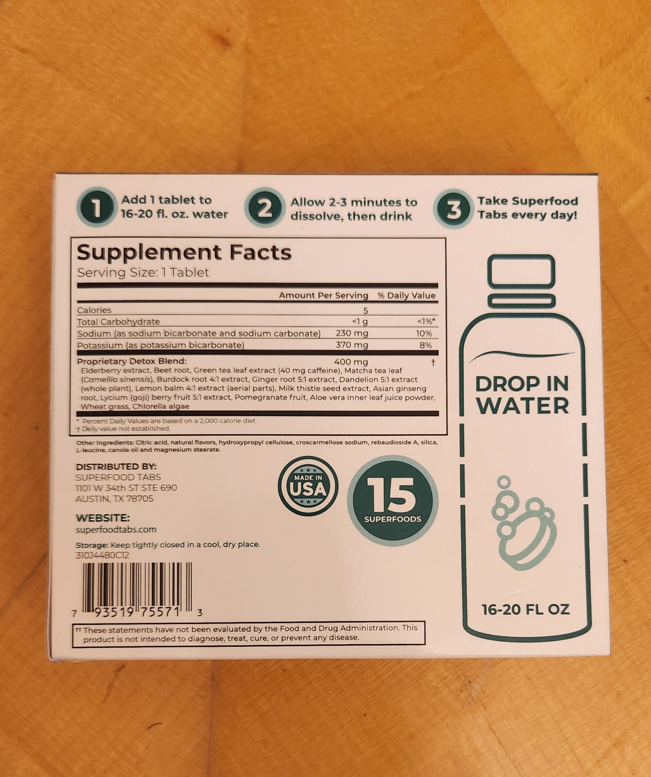 SKINNYTABS Detox Superfoods Tabs 30 Servings Skinny Tabs Non GMO Lose Weight NEW