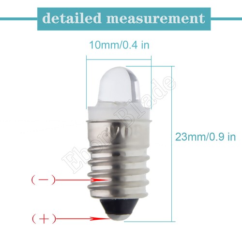 4x E10 1447 Screw ED BULB Globe For FLASHLIGHT TORCH HEAD LAMP LIGHT White 3V DC - Picture 3 of 7