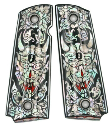 TAURUS PT 1911 FULL SIZE GRIPS COLT KIMBER PEARL BLACK ART