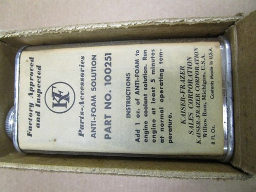 OEM Vintage Kaiser Frazer Accessory ANTI-FOAM SOLUTION 8oz can container 100251 - Picture 3 of 5