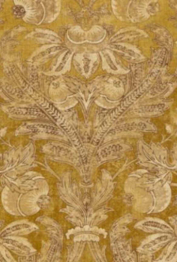 Tela de cortina GP & J Baker 'LAPURA DAMASCO - OCRE' 3,6 METROS mezcla de lino Foto 3 de 4