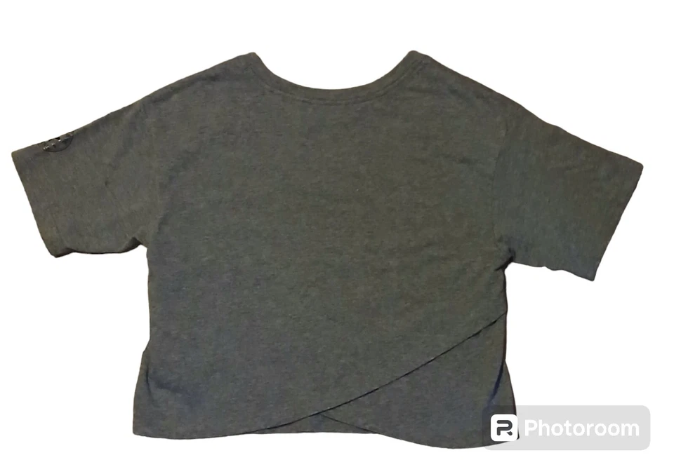 Camiseta corta informal con logotipo gris/rosa azul Converse talla M para niñas Foto 2 de 4