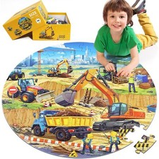 Floor Puzzles for Kids Ages 3 4 5 6 7 8 70 Piece Construction Site Jigsaw Puz...