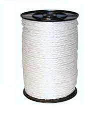 6MM WHITE ELECTRIC POLY ROPE - 200m Roll Fence Fencing Horse Paddock 6 x 0.20mm