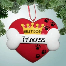 Best Dog Bone Personalized Christmas Tree Ornament