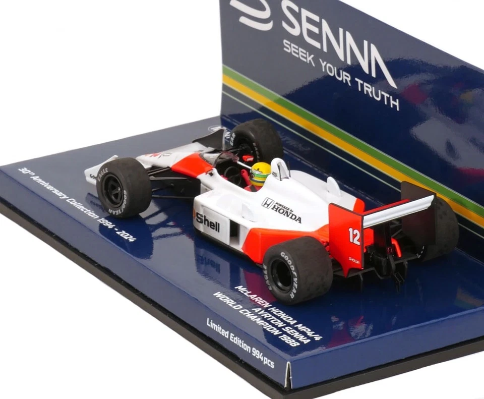Minichamps McLaren MP4/4 World Champion 1988 Race Worn - Ayrton Senna 1/43 Scale - Image 2 of 4