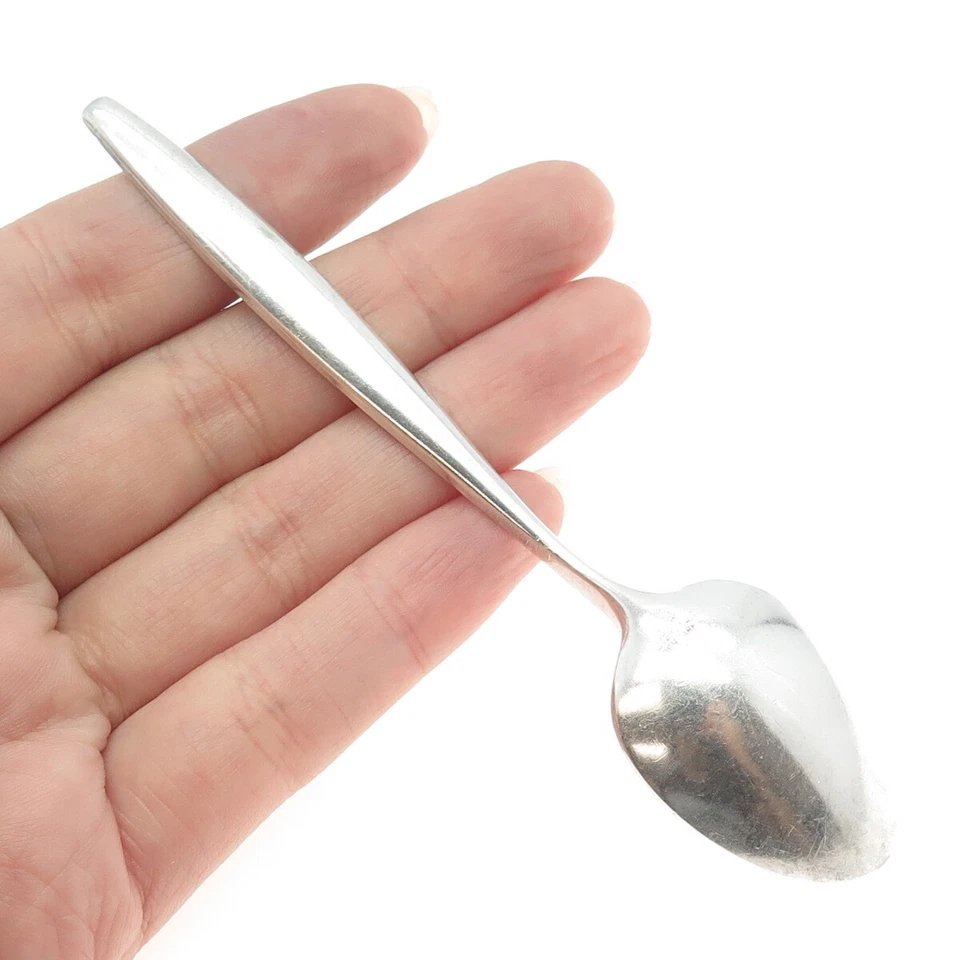 GEORG JENSEN 925 plata esterlina vintage 1954 ciprés cinco en punto cucharadita Foto 2 de 4