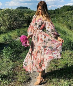 h&m chiffon floral dress