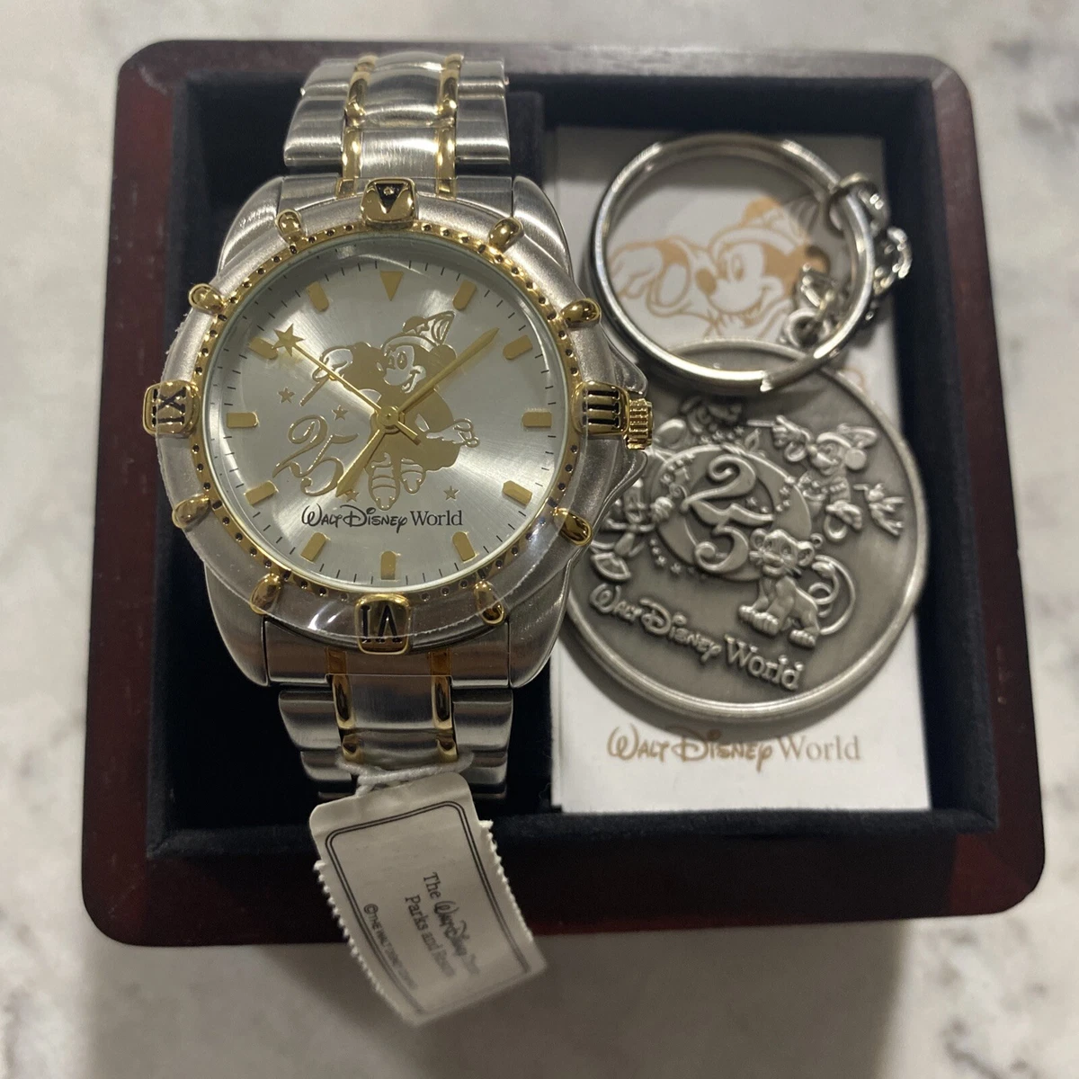Walt Disney 25th Anniversary Mickey Mouse Limited Edition Watch W keychain