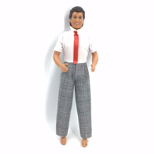 Vintage 1990 Mattel Ken Figure Twist & Turn Doll Brown Hair Blue Eyes Hard Head