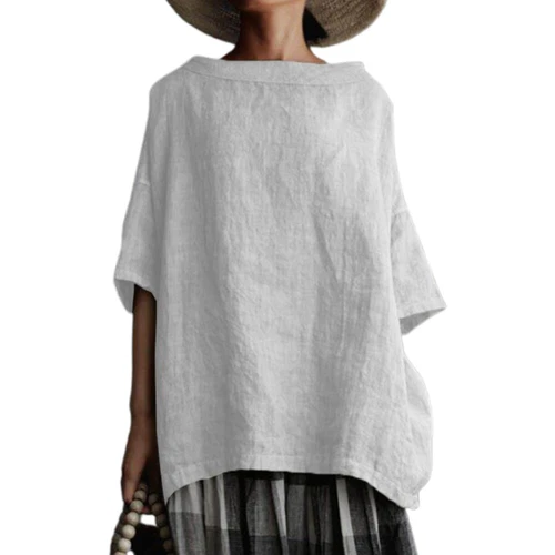 Übergröße Damen Kurzarm Kaftan Bluse Urlaub lose T-Shirts Tunika Tops Tee - Bild 10 von 45