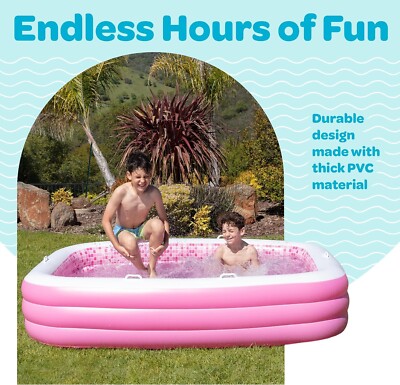 Swimming Pool Inflatable Kids Family Children Blow up Floor Pink