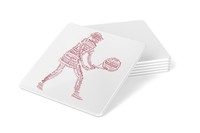 Feel Good Art High Gloss Coaster In Modern Typographic Tennis Player Design (red Feel Good Art High Gloss Coaster In Modern Typographic Tennis Player Design (red