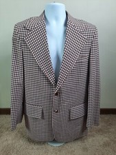 Vtg 70s JC Penney Towncraft Plaid Sport Jacket Suit Coat Blazer Men's 40 L Check