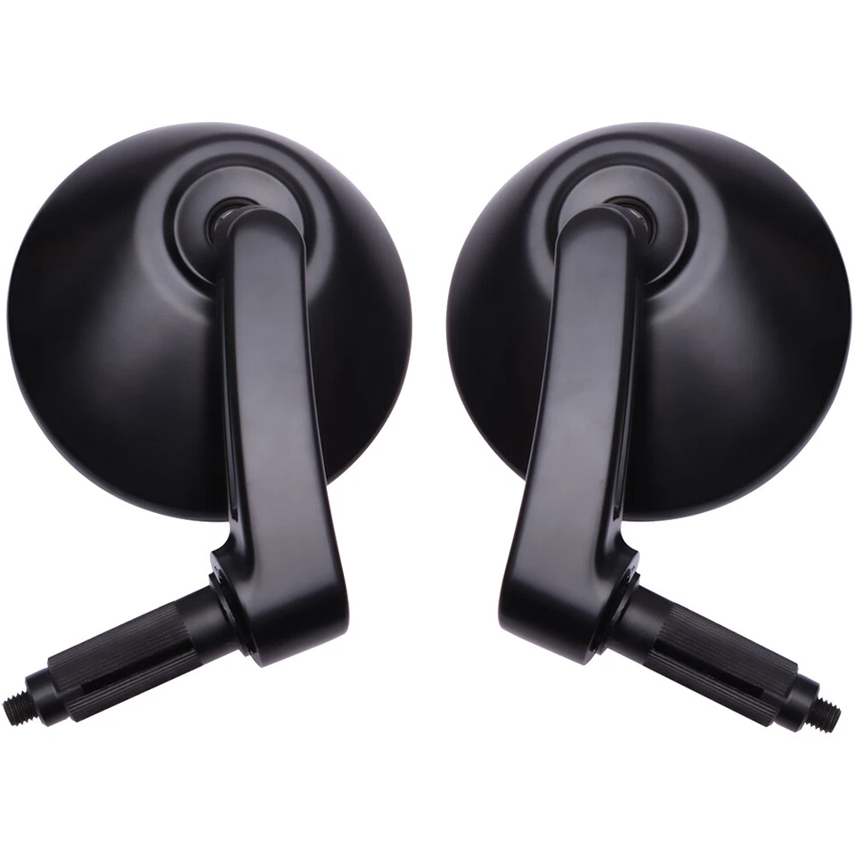 Black Round Rearview Mirrors Set Custom Aluminum For Vespa sprint 150s GTS GTV Foto 3 de 4