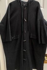 Eskandar Size 0 1x 2x Dk Blue/black Tweed Wool Angora Long Coat $3290