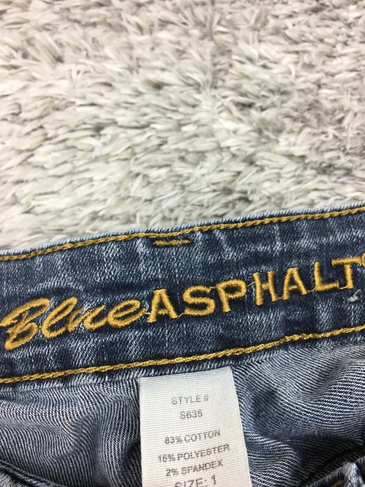 Pantalones de mezclilla ajustados azul asfalto para mujer talla 1 juniors azul lavado oscuro S636 Foto 4 de 4