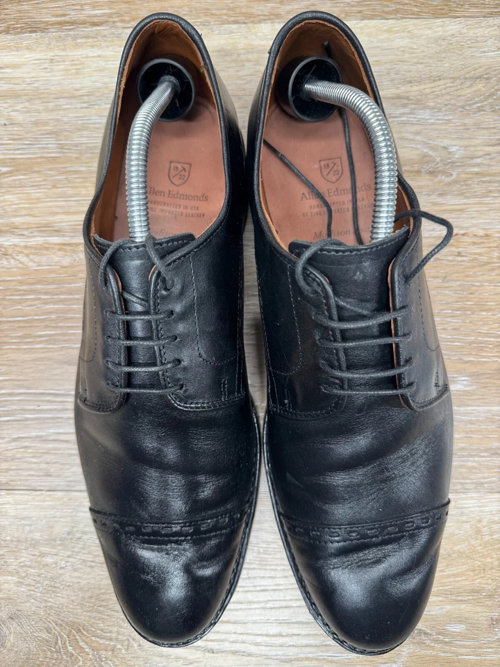 Oxford Allen Edmonds Madison Avenue de cuero negro con puntera para hombre talla 11 Foto 2 de 4
