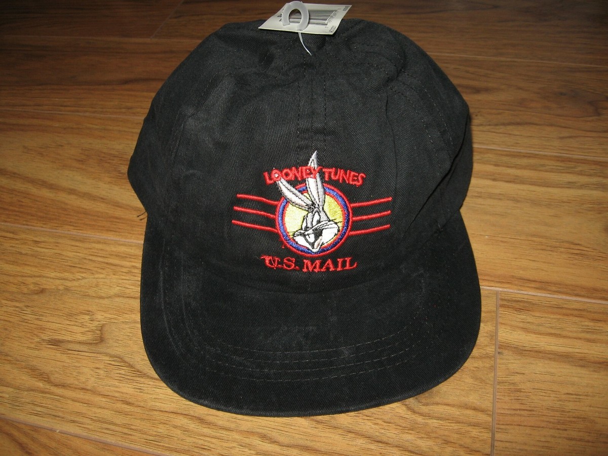 LOONEY TUNES BUGS BUNNY Vintage BLK ADULT US Mail CAP HAT 1997 | eBay