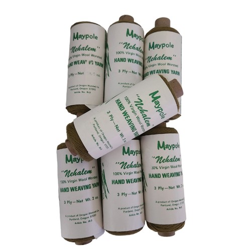 Vintage Maypole “Nehalem” 100% Virgin Wool Worsted Hand Weaving Yarn Mustard Lot - 第 1/5 張圖片
