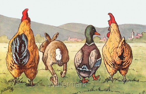 Farm Friends Reproduction Cotton Quilt Block Multi Szs FrEE Shipping (F20 - Picture 1 of 1