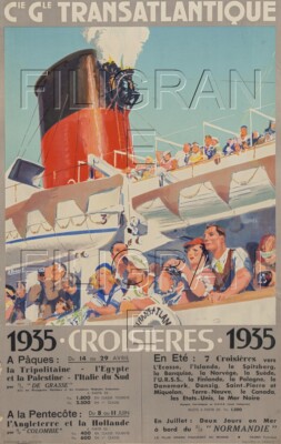 Cie MARITIMES A.O.F BATEAU Raoi - POSTER HQ 50x70cm d'une AFFICHE VINTAGE