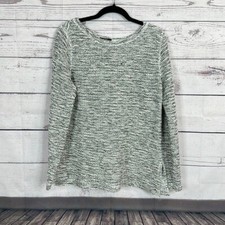 J Crew Mercantile Sweater Womens Medium Gray Knit Marled Tunic Textured Boxy