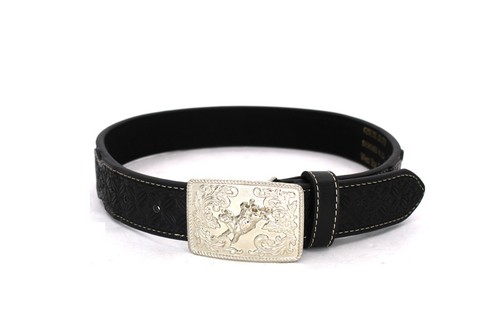 Embroidery Western Kids Belt Black Aztec Unisex Fabric Red Western Wasit 24-28 - Picture 3 of 9