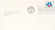 STAMP US SCOTT 2440 "Lovebirds" 25 CENT 1990 FDC - A