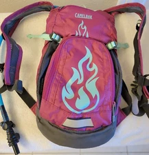 CamelBak Mini M.U.L.E. Kids Hydration Hiking Backpack 50 oz, Baton Rouge/ Flames