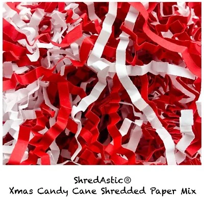ShredAstic® Shredded Paper Mix White Red Crinkle Cut Zig Zag Hamper Christmas