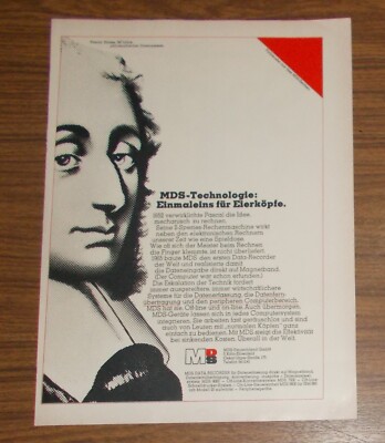 Seltene Werbung MDS DATA-RECORDER Einmaleins für Eierköpfe - Blaise Pascal 1970